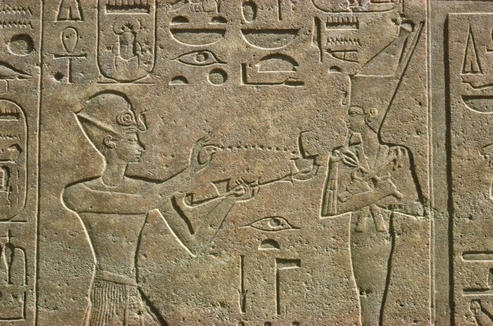 08-01-11/62 The water of life is poured over a Pharaoh-Osiris, a dead Pharaoh. 13th BCE
