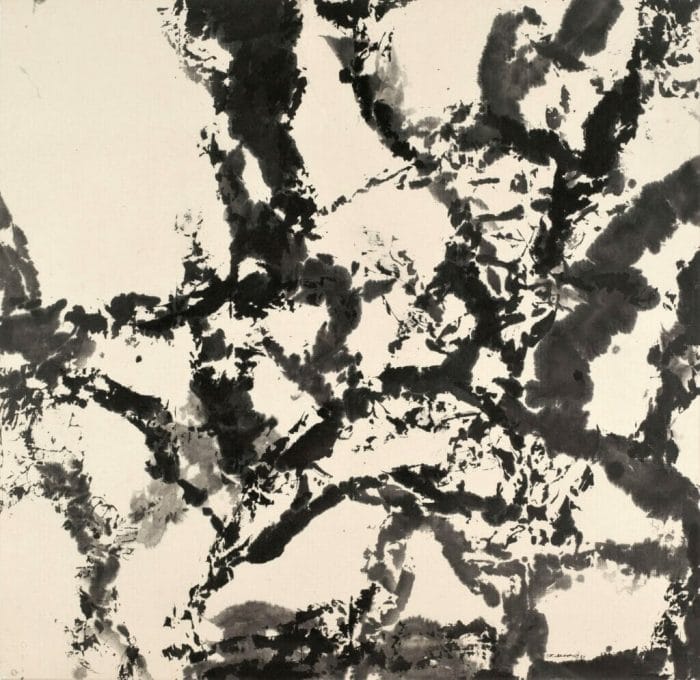 Wou Ki Zao (1920-2013). "Sans titre". Encre de Chine sur papier. 1989. Paris, musée Cernuschi.